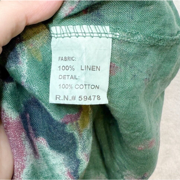 BELLA UMBRA 100% Linen Halter Floral Sundress Bow Green Made In Italy Sz XS - Picture 7 of 8